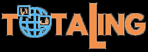 TotaLing logo featuring a blue globe with a vehicle and orange text